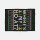 Couverture Polaire Ho Where's My Ho At Ugly Christmas Sweater Family (Devant (Horizontal))