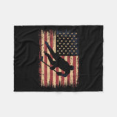Couverture Polaire Hockey Drapeau Américain (Devant (Horizontal))