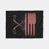 Couverture Polaire Hockey Drapeau Américain (Devant (Horizontal))