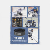 Couverture Polaire Hockey personnalisé 5 Photo Collage Nom de l'équip (Devant)