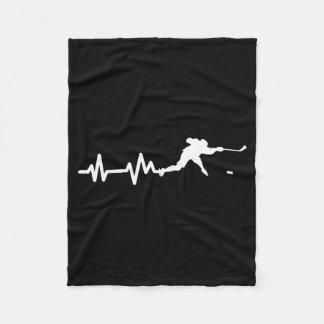 Couverture Polaire Hockey Player Heartbeat Ice Hockey Gift