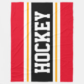 Couverture Polaire HOCKEY Red Black White Yellow Racing Stripes (Devant)