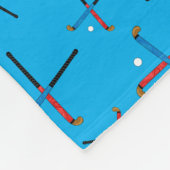 Couverture Polaire Hockey sur gazon bleu ciel de nom personnalisé (Coin)