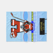 Couverture Polaire Hockey sur glace initial personnalisé (Devant (Horizontal))