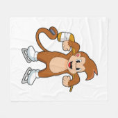 Couverture Polaire Hockey sur glace singe bâton de hockey sur glace (Devant (Horizontal))