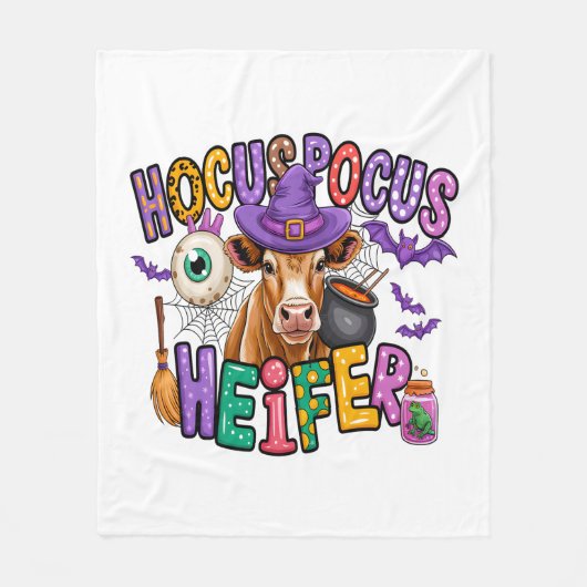 Couverture Polaire Hocus Pocus Heifer Vache d'Halloween (Devant)