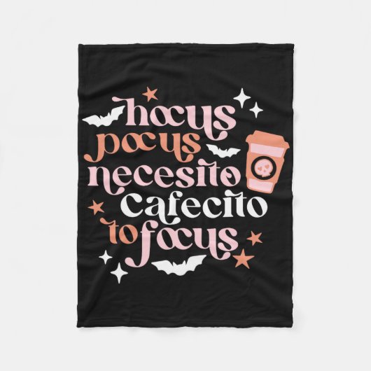 Couverture Polaire Hocus Pocus Necesito Cafecito Concentrer Halloween (Devant)