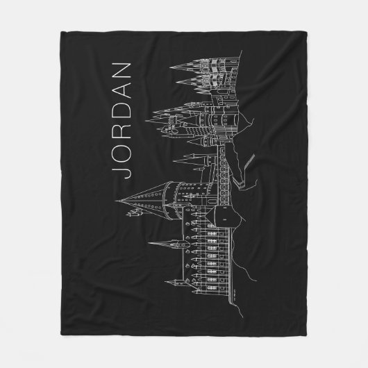 Couverture Polaire HOGWARTS™ CASTLE Outline (Devant)