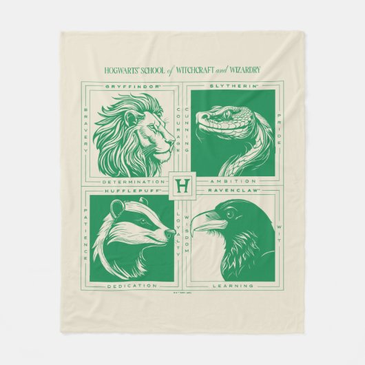 Couverture Polaire HOGWARTS™ Grille d'animaux de maison (Devant)