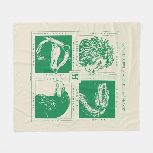 Couverture Polaire HOGWARTS™ Grille d'animaux de maison (Devant (Horizontal))