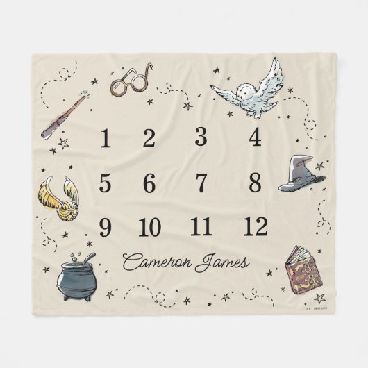 Couverture Polaire HOGWARTS™ Jalon mensuel bébé (Devant (Horizontal))