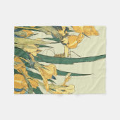 Couverture Polaire Hokusai grasshopper et iris Japon (Devant (Horizontal))