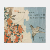 Couverture Polaire Hokusai - Un cacao et des Azaleas (Devant (Horizontal))