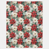 Couverture Polaire Holiday Floral Blanket Cozy Red Christmas Accent (Devant)