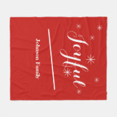 Couverture Polaire Holiday Joyful Chic Script Nom Cool moderne Rouge (Devant (Horizontal))