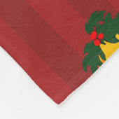 Couverture Polaire Holiday Red Gold Stripe Bells Christmas (Coin)