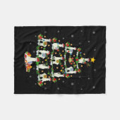 Couverture Polaire Holiday Xmas Lighting Santa Llama Christmas Tree (Devant (Horizontal))