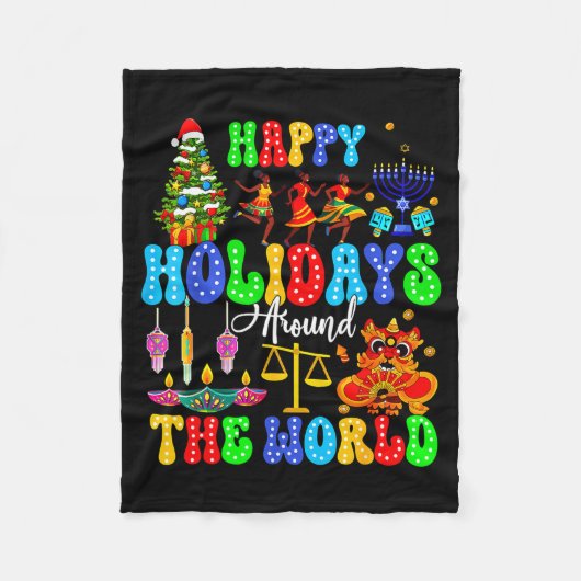 Couverture Polaire Holidays Around World Xmas Hanukkah Kwanzaa Diwali (Devant)