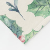 Couverture Polaire Holly et Pine sur Motif de crème (Coin)