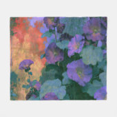 Couverture Polaire Hollyhocks dans un impressionnisme violet audacieu (Devant (Horizontal))