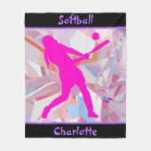 Couverture Polaire Hologramme de softball Shatter Fleece Blanche (Devant)