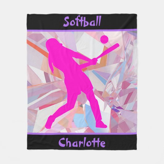 Couverture Polaire Hologramme de softball Shatter Fleece Blanche (Devant)