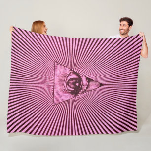 Couverture Polaire Hologramme d'Illuminati de rose rose