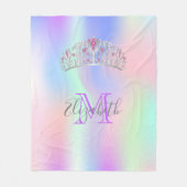 Couverture Polaire Hologramme rose ciare arc-en-ciel (Devant)