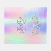 Couverture Polaire Hologramme rose ciare arc-en-ciel (Devant (Horizontal))