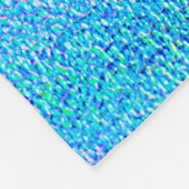 Couverture Polaire Holographique texture réelle en bleu rose vert (Coin)