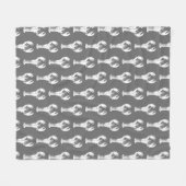 Couverture Polaire Homard blanc sur gris / gris (Devant (Horizontal))