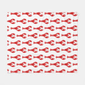 Couverture Polaire Homard rouge-foncé sur le blanc (Devant (Horizontal))