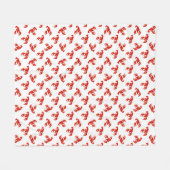 Couverture Polaire Homards rouges mignons (Devant (Horizontal))