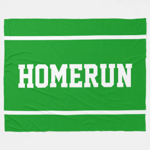 Couverture Polaire HOMERUN Sporty Texte Blanc Rayures Sur Vert Clair