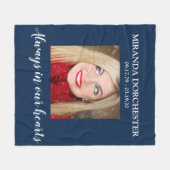 Couverture Polaire Hommage au mémorial photo bleu élégant (Devant (Horizontal))