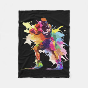 Couverture Polaire Homme boxeur boxe éclaboussure de peinture kickbox