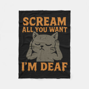 Couverture Polaire Homme Crie Tout Ce Que Tu Veux Chat Noir Sourde Dr