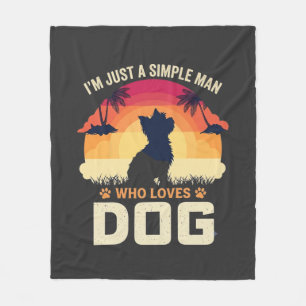 Couverture Polaire Homme Simple Qui Aime Le Chien Silhouette Coucher