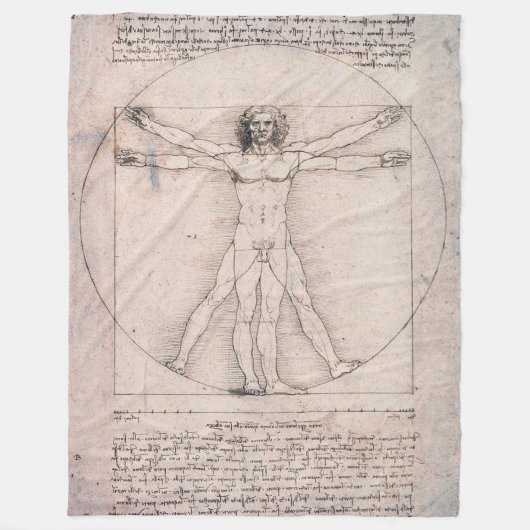 Couverture Polaire Homme vitruvien, Léonard de Vinci (Devant)