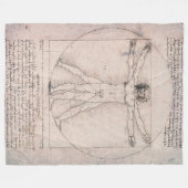 Couverture Polaire Homme vitruvien, Léonard de Vinci (Devant (Horizontal))