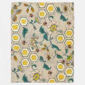 COUVERTURE POLAIRE HONEY BEEHES, BEEHIVES, PRINTEMPS FLEURS BEEKEEPER (Devant)