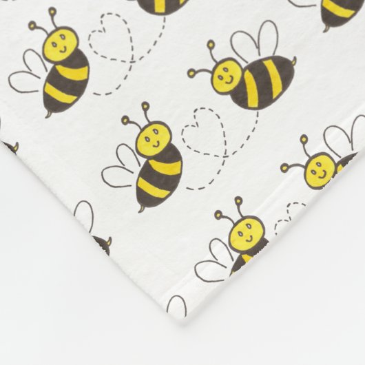 Couverture Polaire Honey Bees with Heart (Coin)
