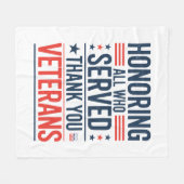 Couverture Polaire Honorer tous ceux qui ont servi la Journée des vét (Devant (Horizontal))