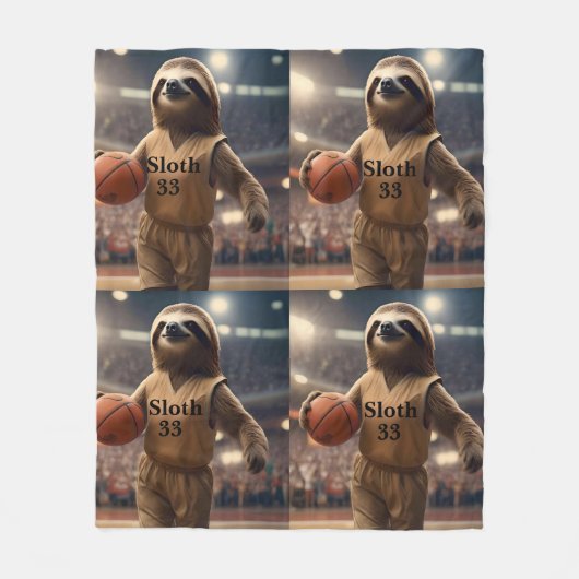 Couverture Polaire Hoops and Hangs : Le Slam Dunking Sloth, (Devant)