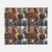 Couverture Polaire Hoops and Hangs : Le Slam Dunking Sloth, (Devant (Horizontal))