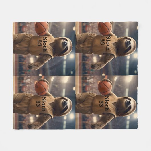 Couverture Polaire Hoops and Hangs : Le Slam Dunking Sloth, (Devant (Horizontal))