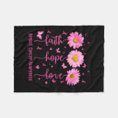 Couverture Polaire Hope Love Pink Ribbon Dais de sensibilisation au c (Devant (Horizontal))