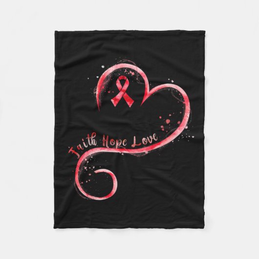 Couverture Polaire Hope Love Red Ribbon Sensibilisation aux maladies  (Devant)