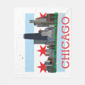 Couverture Polaire Horizon de Chicago et drapeau de ville (Devant)