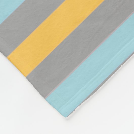 Couverture Polaire Horizontale Turquoise, Gris et Jaune (Coin)